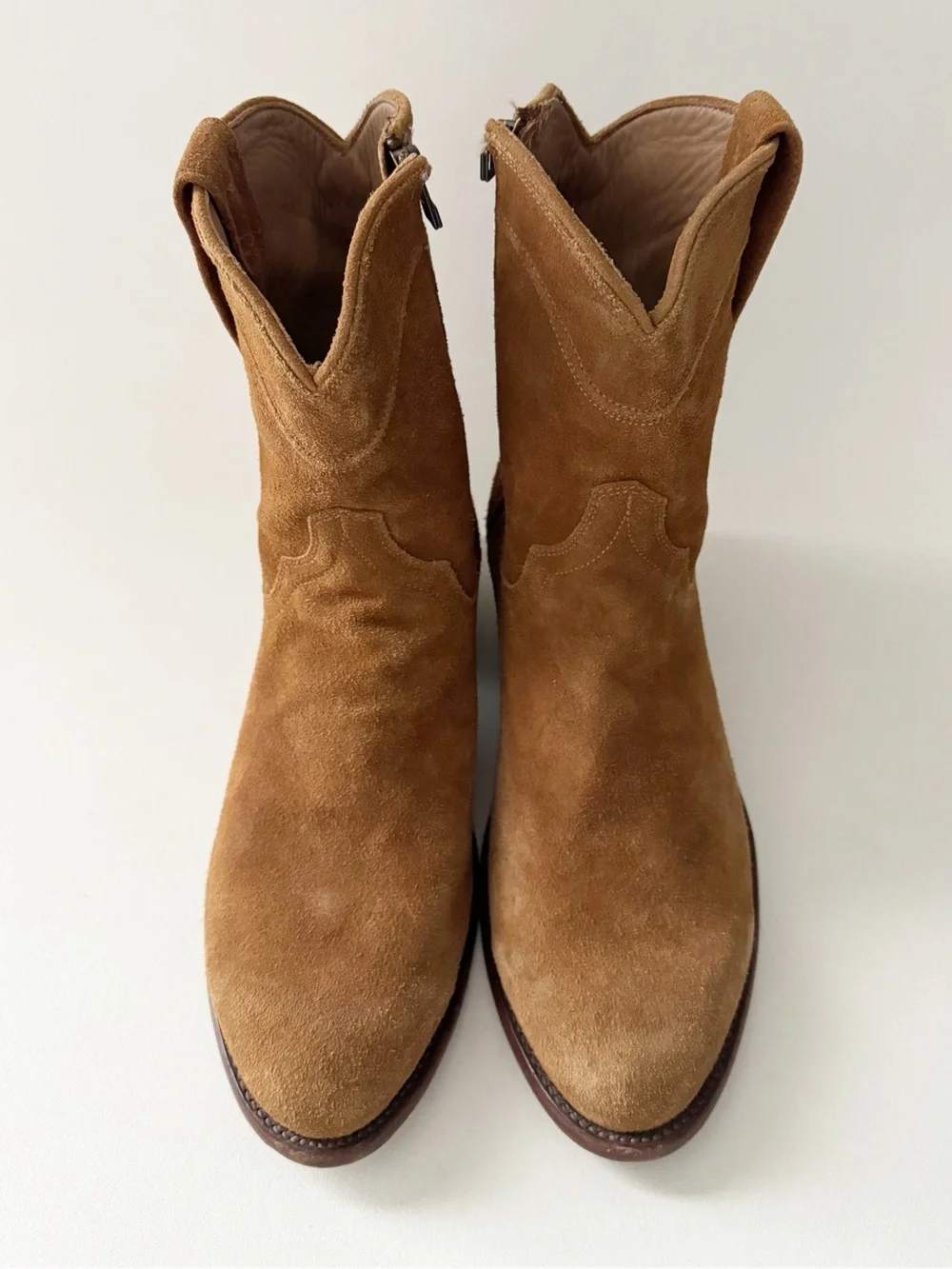 Tecovas Mens Suede Ankle Cowboy Boot Roper 10.5 EE Wide Western Classic Camel